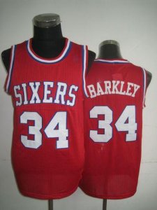 Jerseys Factory Cheap 76ers #34 Charles Barkley Red Throwback St