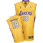 Jerseys Factory Cheap Lakers #18 Sasha Vujacic Embroidered Yello