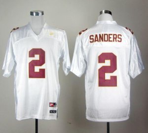 Jerseys Factory Cheap Seminoles #2 Deion Sanders White Embroider