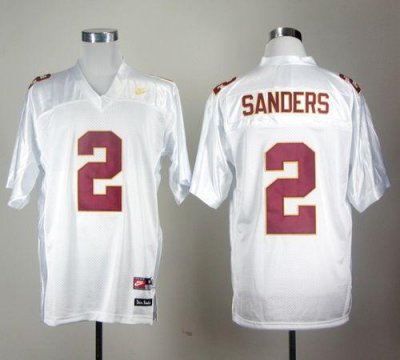 Jerseys Factory Cheap Seminoles #2 Deion Sanders White Embroider