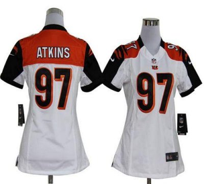 Jerseys Factory Cheap Nike Bengals #97 Geno Atkins White Women's