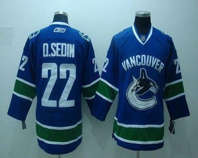 Jerseys Factory Cheap Canucks #22 D.sedin Blue Embroidered Youth