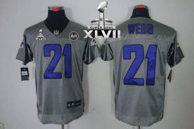 Jerseys Factory Cheap Nike Ravens #21 Lardarius Webb Grey Shadow