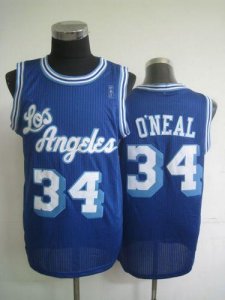 Jerseys Factory Cheap Lakers #34 Shaquille O'Neal Blue Throwback