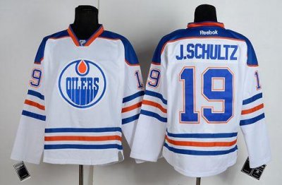 Jerseys Factory Cheap Oilers #19 Justin Schultz White Embroidere