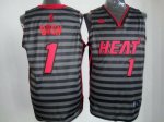 Jerseys Factory Cheap Heat #1 Chris Bosh Black/Grey Groove Stitc