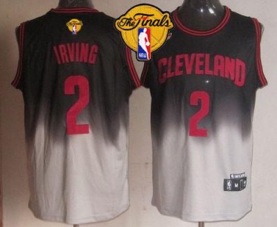 Jerseys Factory Cheap Cavaliers #2 Kyrie Irving Black/Grey Fadea