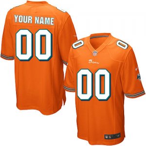 Jerseys Factory Cheap Nike Miami Dolphins Customized Orange Embr