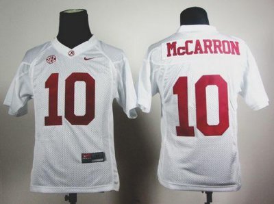 Jerseys Factory Cheap Crimson Tide #10 AJ McCarron White Embroid