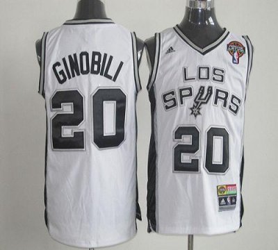 Jerseys Factory Cheap Latin Nights Spurs #20 Manu Ginobili White