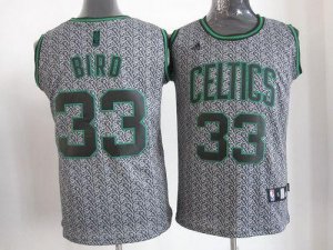 Jerseys Factory Cheap Celtics #33 Larry Bird Grey Static Fashion
