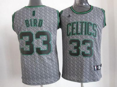 Jerseys Factory Cheap Celtics #33 Larry Bird Grey Static Fashion