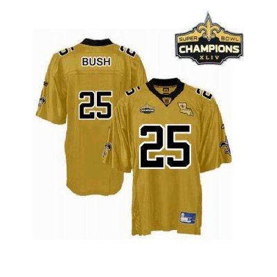 Jerseys Factory Cheap Saints #25 Reggie Bush Gold Super Bowl XLI