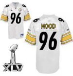 Jerseys Factory Cheap Steelers #96 Evander Hood White Super Bowl