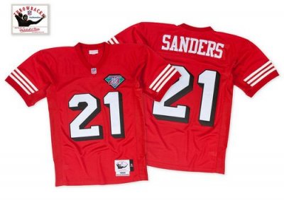 Jerseys Factory Cheap Mitchell And Ness 75TH 49ers #21 Deion San