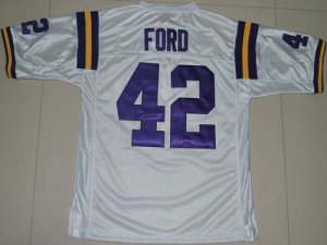 Jerseys Factory Cheap LSU Tigers #42 Michael Ford White Embroide