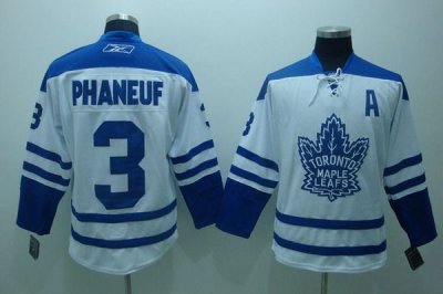Jerseys Factory Cheap Maple Leafs #3 Dion Phaneuf Embroidered Wh