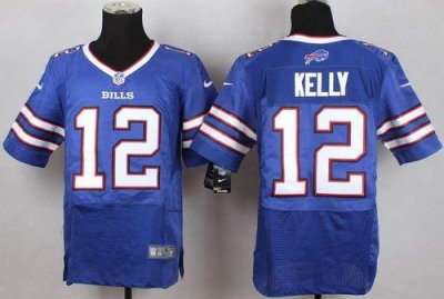 Jerseys Factory Cheap Nike Bills #12 Jim Kelly Royal Blue Team C