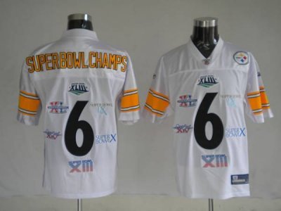 Jerseys Factory Cheap Steelers 6 Super Bowl Champion Patch White