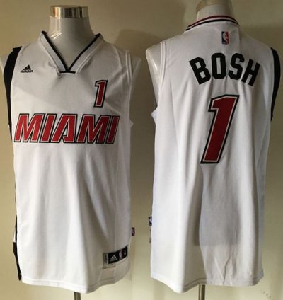 Jerseys Factory Cheap Heat #1 Chris Bosh Stitched White NBA Jers