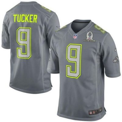Jerseys Factory Cheap Nike Ravens #9 Justin Tucker Grey Pro Bowl