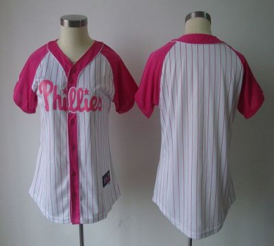 Jerseys Factory Cheap Phillies Blank White/Pink Women's Splash F
