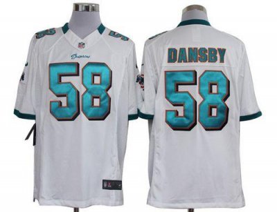 Jerseys Factory Cheap Nike Dolphins #58 Karlos Dansby White Men'