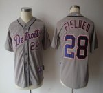 Jerseys Factory Cheap Tigers #28 Prince Fielder Grey Cool Base E