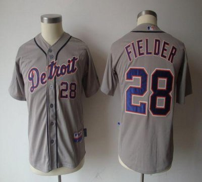 Jerseys Factory Cheap Tigers #28 Prince Fielder Grey Cool Base E