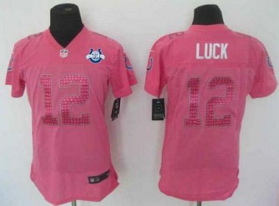 Jerseys Factory Cheap Nike Colts #12 Andrew Luck Pink Sweetheart