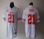 Jerseys Factory Cheap Nike 49ers #21 Frank Gore White With C Pat