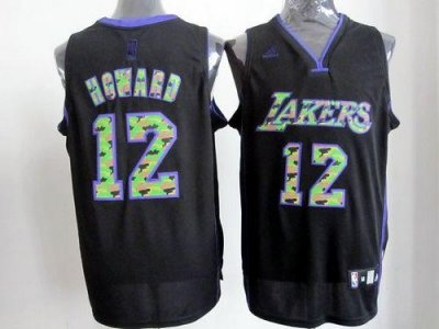 Jerseys Factory Cheap Lakers #12 Dwight Howard Black Camo Fashio