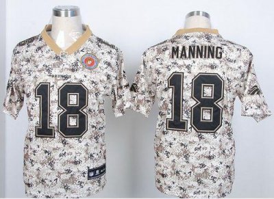 Jerseys Factory Cheap Nike Broncos #18 Peyton Manning Camo USMC