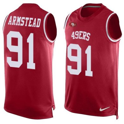 Jerseys Factory Cheap Nike 49ers #91 Arik Armstead Red Team Colo