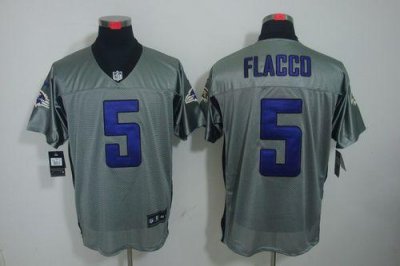 Jerseys Factory Cheap Nike Ravens #5 Joe Flacco Grey Shadow Men'