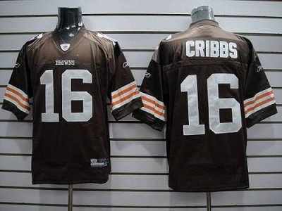 Jerseys Factory Cheap Browns #16 Joshua Cribbs Brown Embroidered