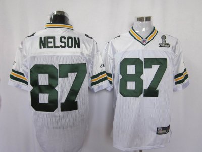 Jerseys Factory Cheap Packers #87 Jordy Nelson White Super Bowl
