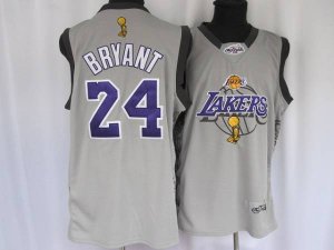 Jerseys Factory Cheap Lakers #24 Kobe Bryant Embroidered Grey 20