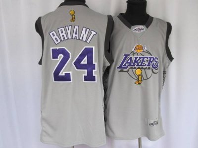 Jerseys Factory Cheap Lakers #24 Kobe Bryant Embroidered Grey 20