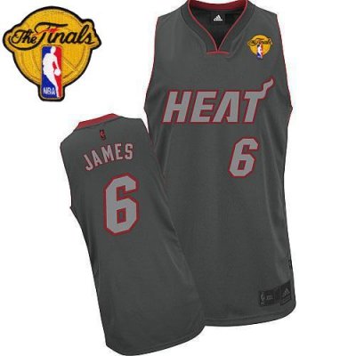 Jerseys Factory Cheap Heat #6 LeBron James Grey Graystone Fashio