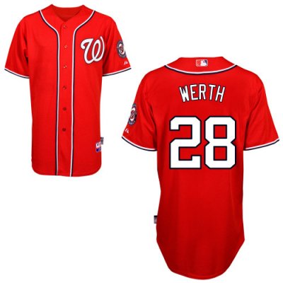 Jerseys Factory Cheap Nationals #28 Jayson Werth Red Embroidered