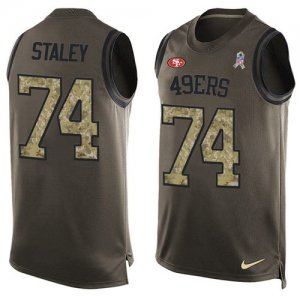 Jerseys Factory Cheap Nike 49ers #74 Joe Staley Green Men's Stit