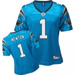 Jerseys Factory Cheap Panthers #1 Cam Newton Blue Women's Altern
