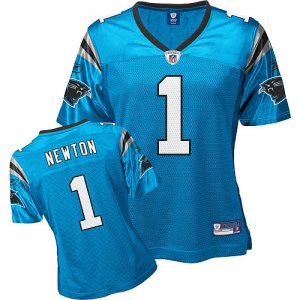 Jerseys Factory Cheap Panthers #1 Cam Newton Blue Women's Altern