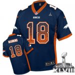 Jerseys Factory Cheap Nike Broncos #18 Peyton Manning Navy Blue