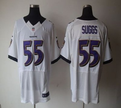 Jerseys Factory Cheap Nike Ravens #55 Terrell Suggs White Men's