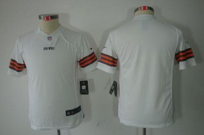 Jerseys Factory Cheap Nike Browns Blank White Youth Embroidered
