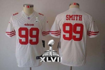 Jerseys Factory Cheap Nike 49ers #99 Aldon Smith White Youth Sup