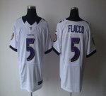 Jerseys Factory Cheap Nike Ravens #5 Joe Flacco White Men's Stit