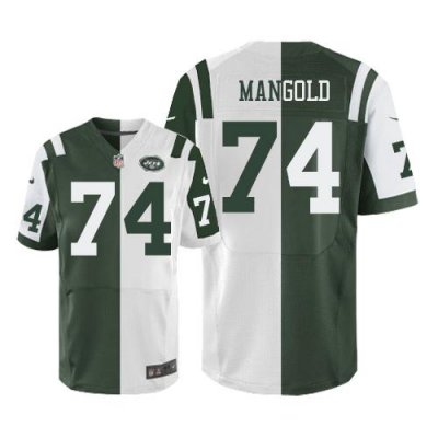 Jerseys Factory Cheap Nike Jets #74 Nick Mangold Green/White Men